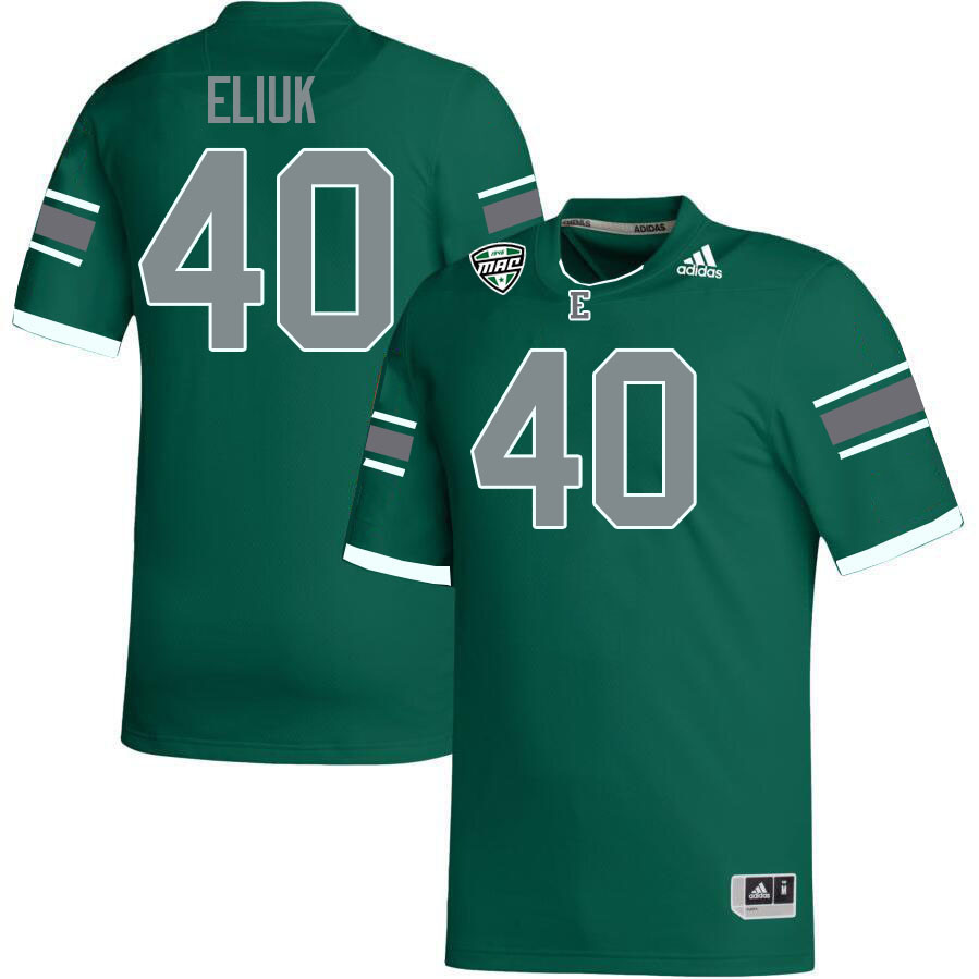 Eastern Michigan Eagles #40 Bryce Eliuk College Football Jerseys Stitched Sale-Green